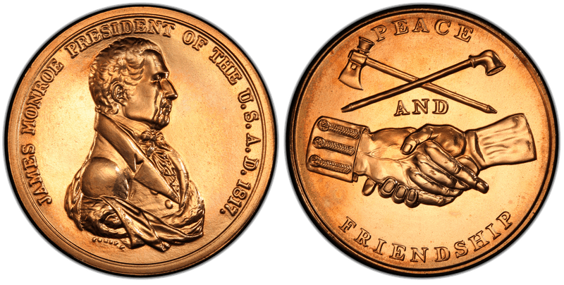 (1970s) Medal James Monroe 34mm Type-1 Peace and Friendship