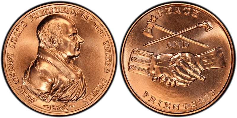 (1970s) Medal John Quincy Adams 34mm Type-1 Peace and Friendship