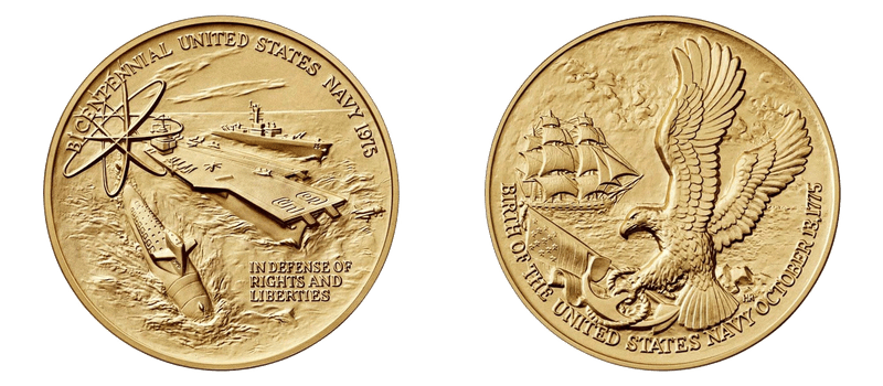 1975 U.S. Navy Bicentennial Medal - Bronze 76mm