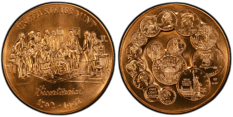 1992 Medal U.S. Mint Bicentennial Bronze