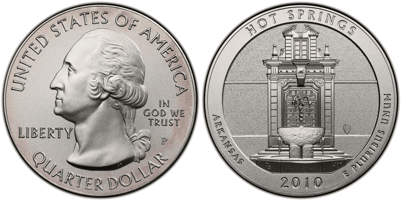 2010 (P) Burnished Hot Springs National Park 5 oz Silver Quarter