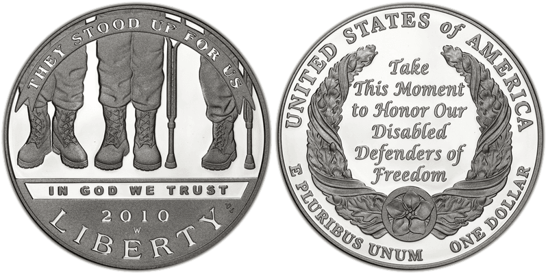 2010 (W) Proof Disabled Veterans Dollar