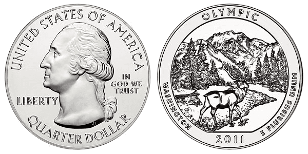 2011 (P) Olympic National Park 5 oz Silver Quarter