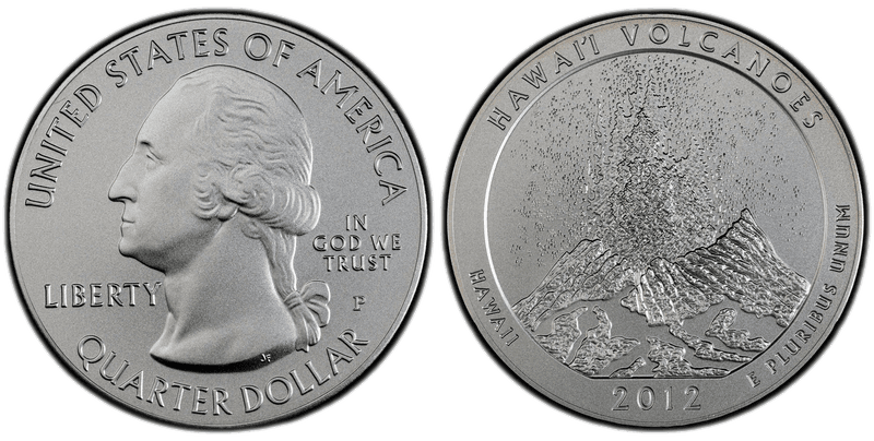 2012 (P) Burnished Hawaii Volcanoes National Park 5 oz Silver Quarter