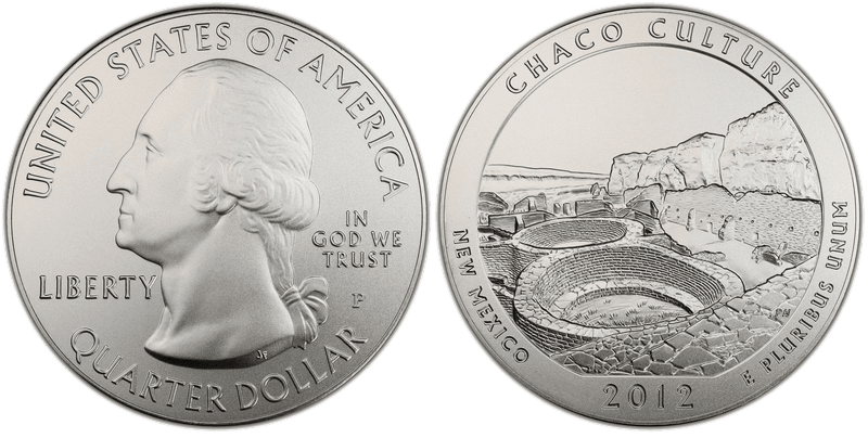 2012 (P) Chaco Culture National Park 5 oz Silver Quarter