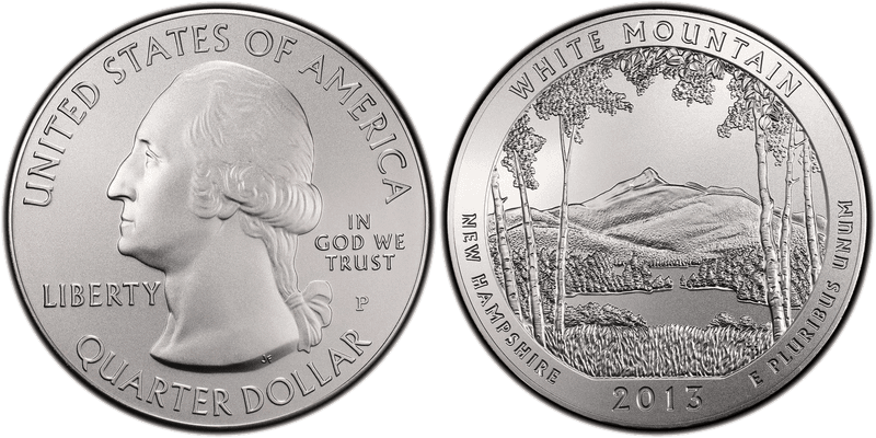 2013 (P) Burnished White Mountain National Park 5 oz Silver Quarter