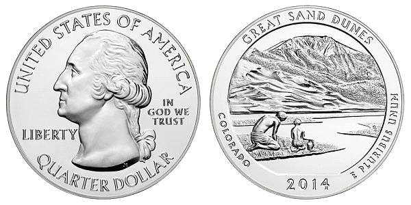 2014 (P) Great Sand Dunes National Park 5 oz Silver Quarter