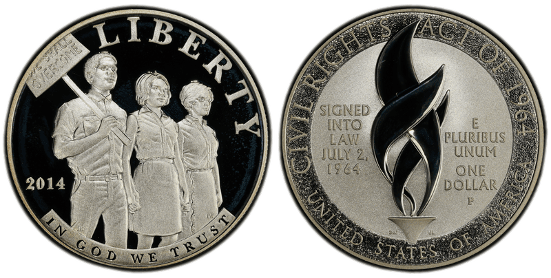 2014 (P) Proof Civil Rights Act of 1964 Dollar