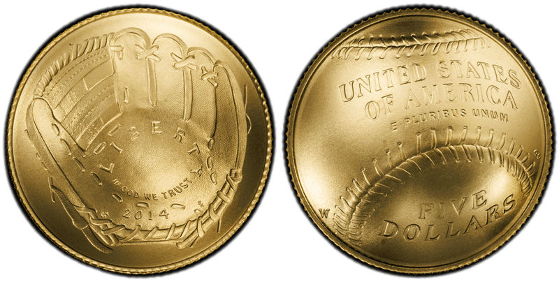 2014 National Baseball Hall of Fame Commemorative Five Dollar Gold