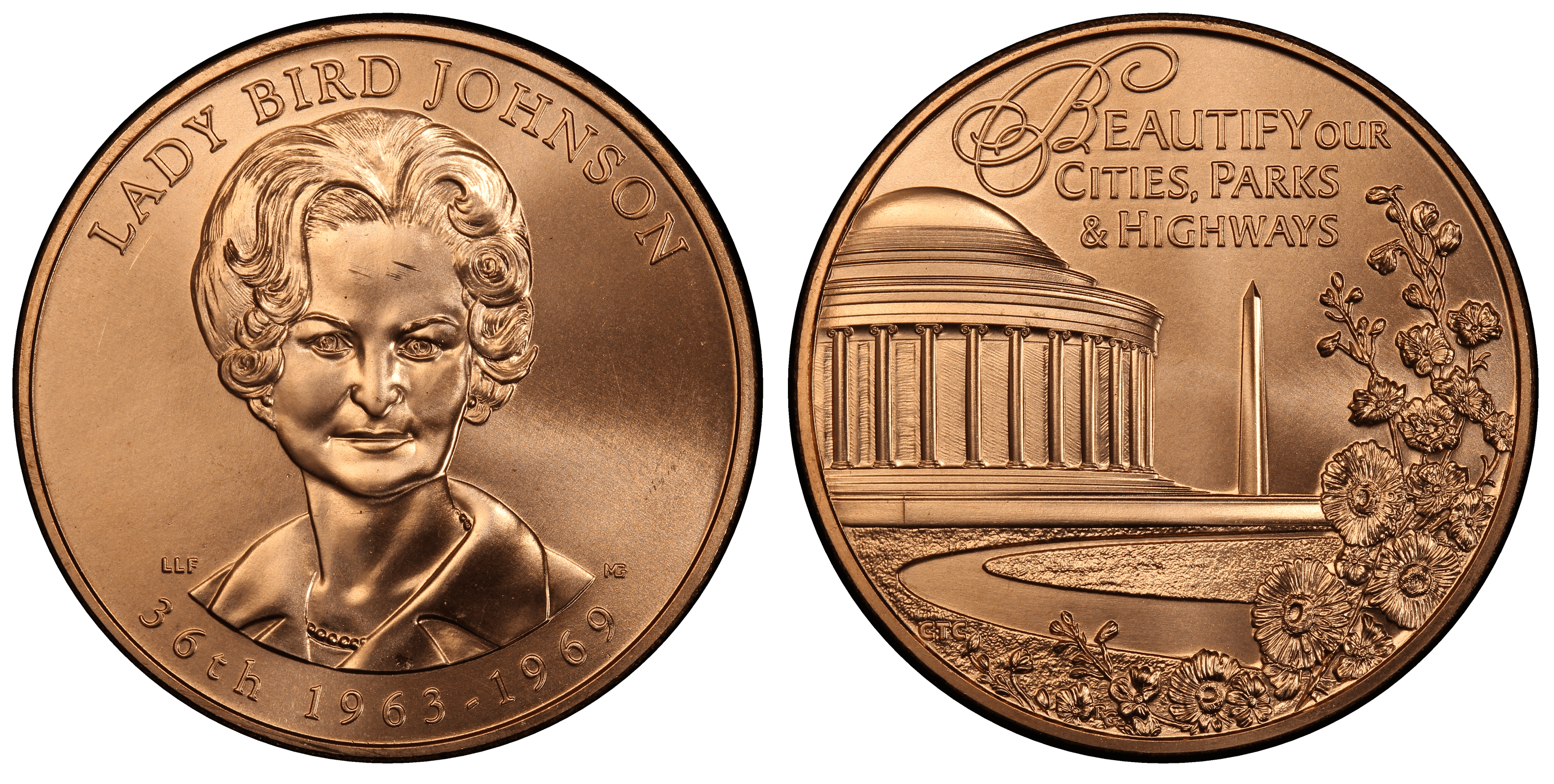 (2015) First Spouse Bronze Medal - Lady Bird Johnson