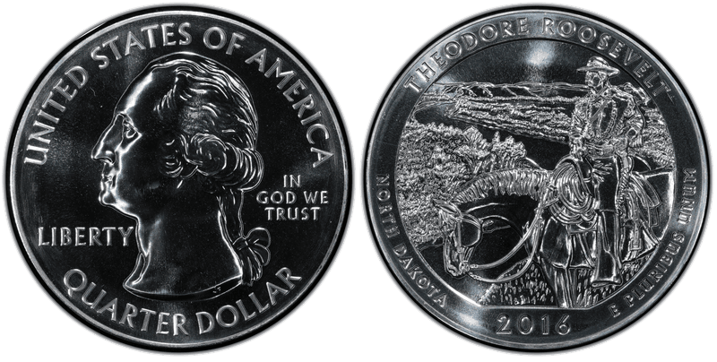 2016 (P) Theodore Roosevelt National Park 5 oz Silver Quarter