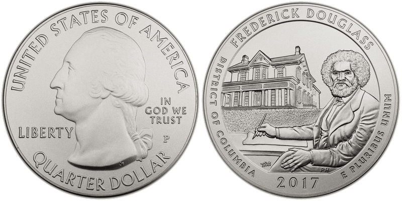 2017 (P) Burnished Frederick Douglass National Park 5 oz Silver Quarter