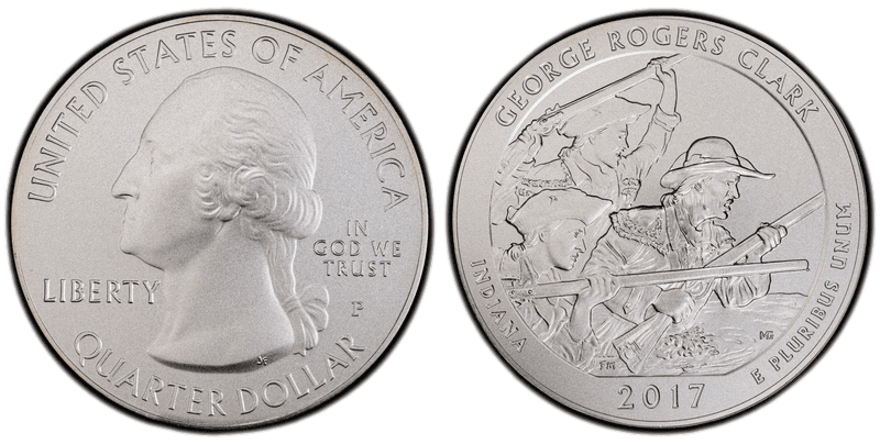 2017 (P) Burnished George Rogers Clark National Park 5 oz Silver Quarter