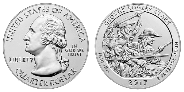 2017 (P) George Rogers Clark National Park 5 oz Silver Quarter