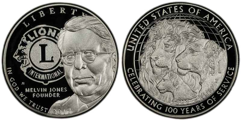 2017 (P) Proof Lions Club International Dollar