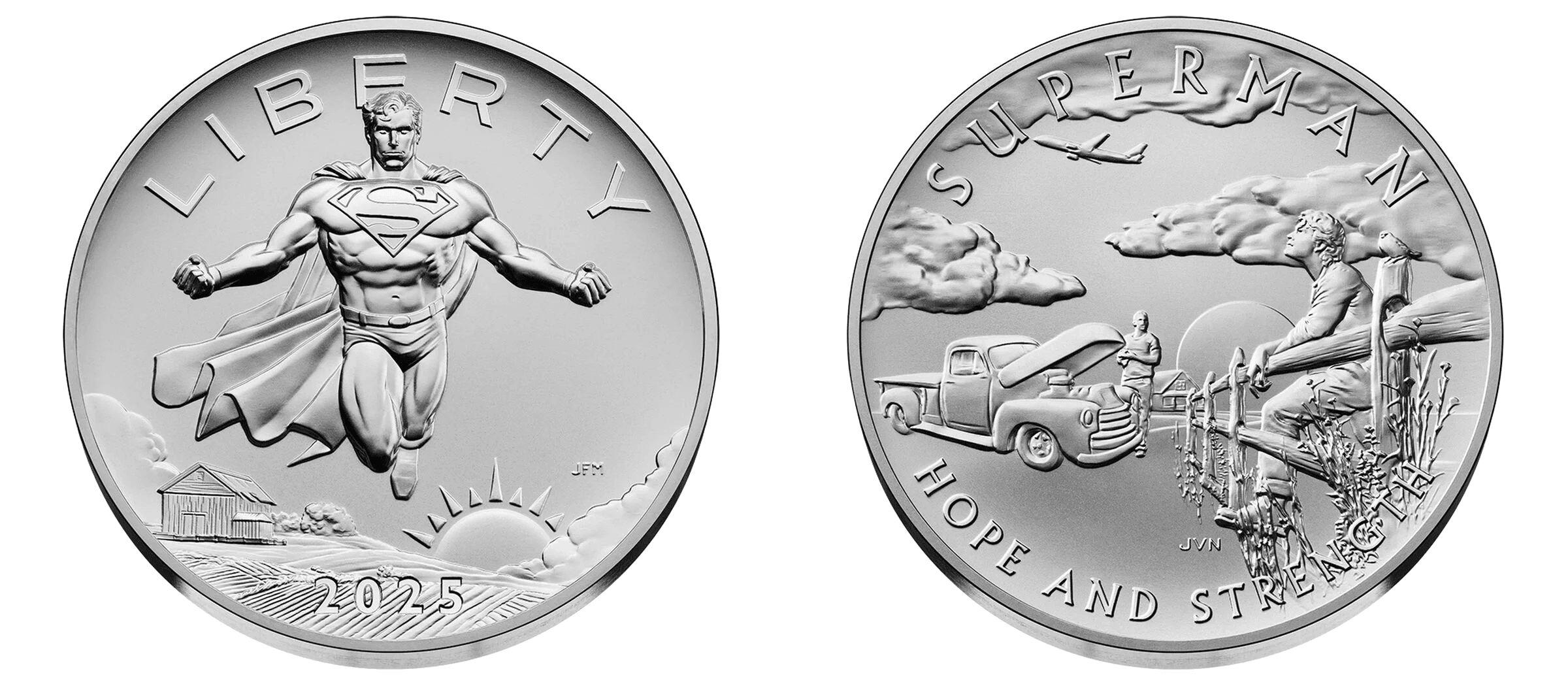 2025 Comic Art Superman 2.5 Ounce Silver Medal
