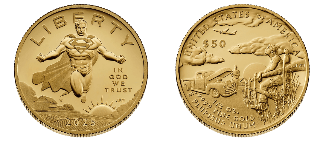 2025 (W) Proof Comic Art Superman Half Ounce Gold $50 Coin