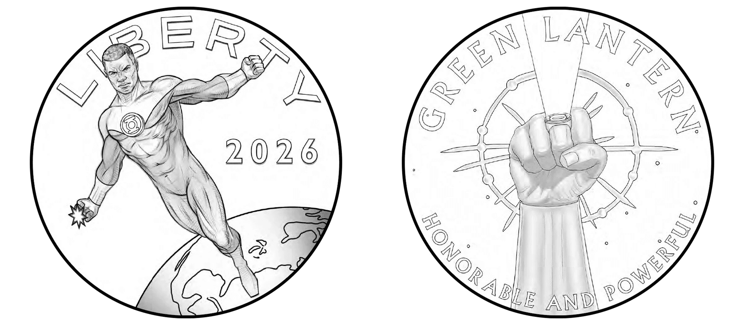 2026 Comic Art Green Lantern 2.5 Ounce Silver Medal