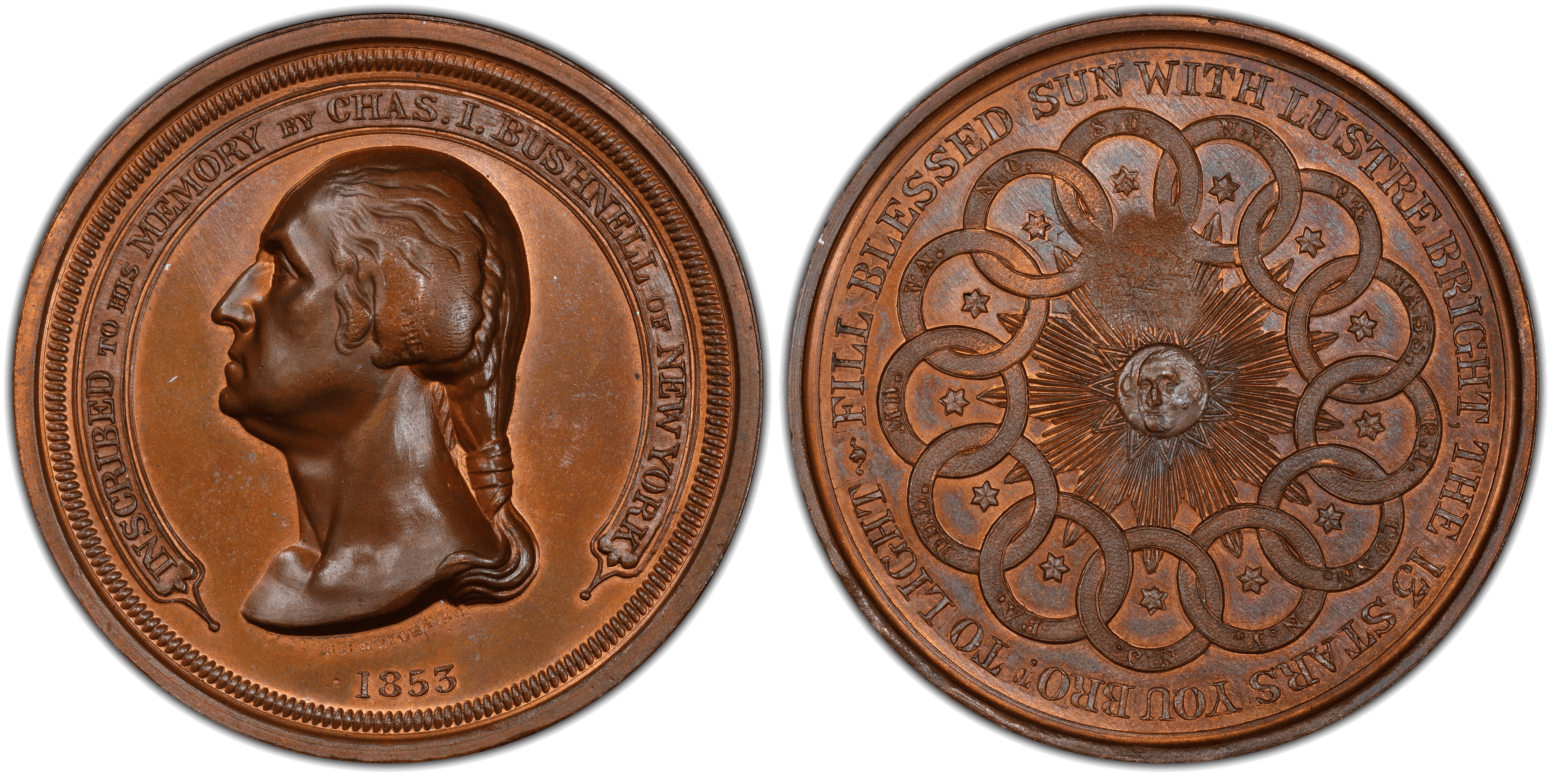 (1886) Copper Medal GW-185, Fill Blessed Sun