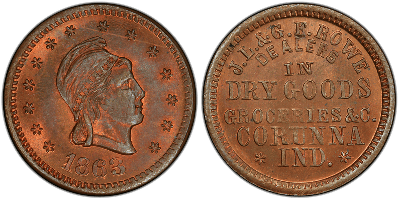 (No Date) Civil War Store Card F-190D-2A, IN