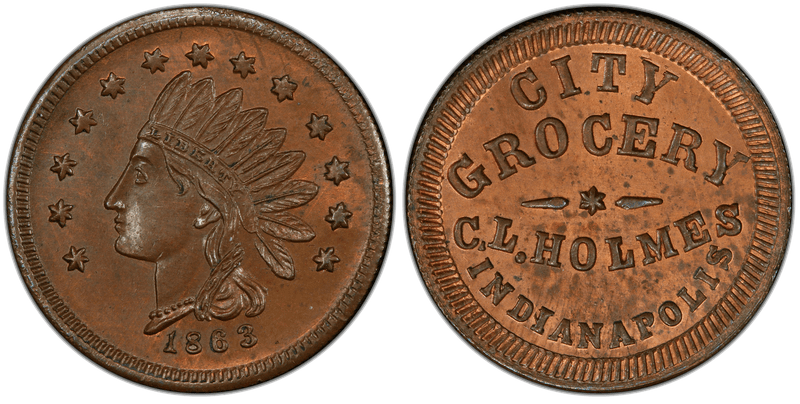 (No Date) Civil War Store Card F-460H-1A, IN