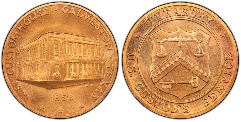 No Date Medal Customhouse Galveston Bronze 1 5/16"