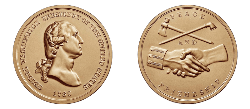No Date Medal George Washington 3" Bronze