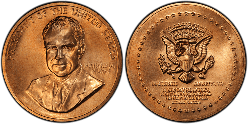No Date Medal Richard Nixon Mule 2nd Term Obv / 1st Term Rev