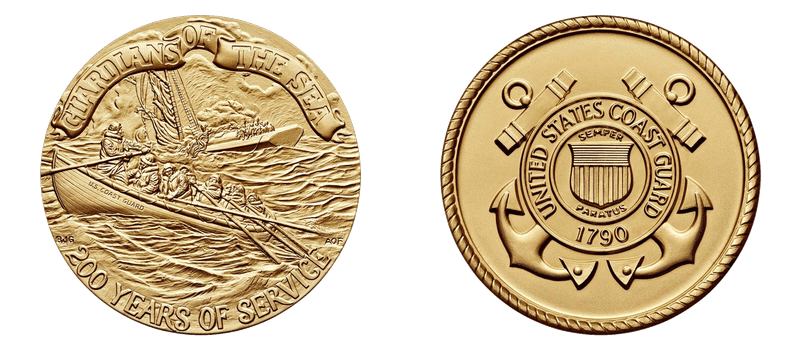 (1990) Medal US Coast Guard Bicentennial 3" Bronze