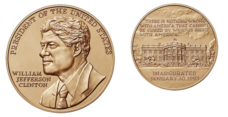 No Date Medal William J Clinton (1st) 3" Bronze