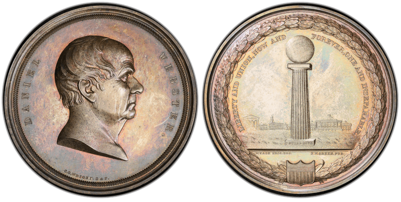 No Date Silver Medal J-PE-37, Daniel Webster