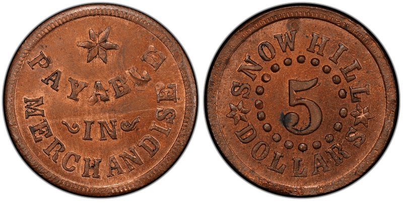 No Date Token F-100B-7a Copper RE Snow Hill WV