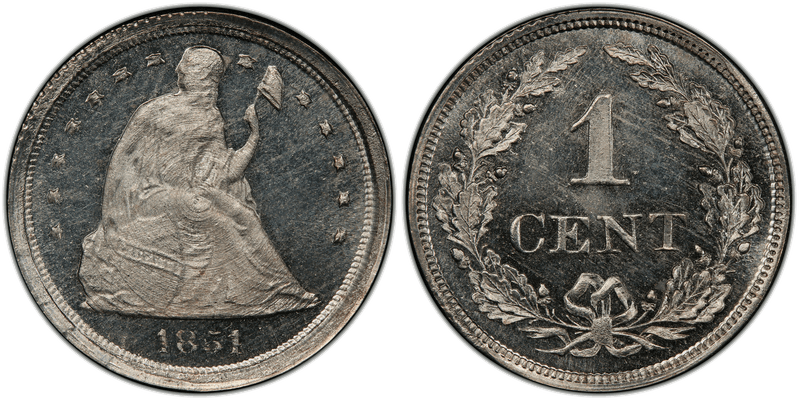 1854 Proof Cent Pattern - J-157, Experimental