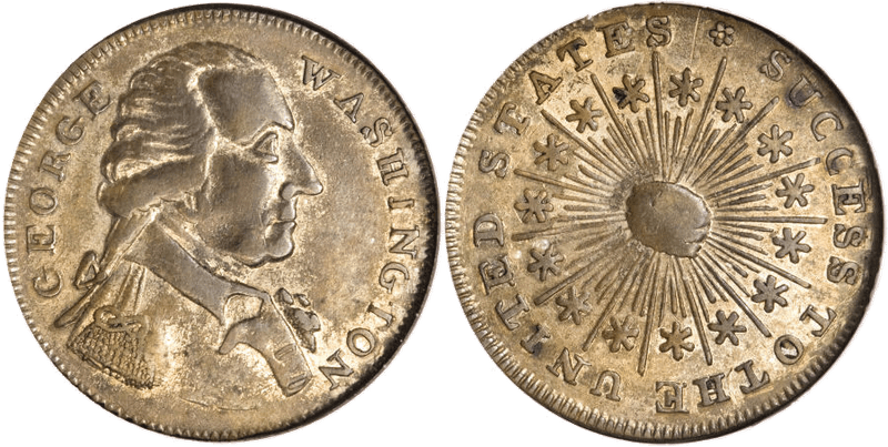 Undated Washington Success Medal - Small Reeded Edge