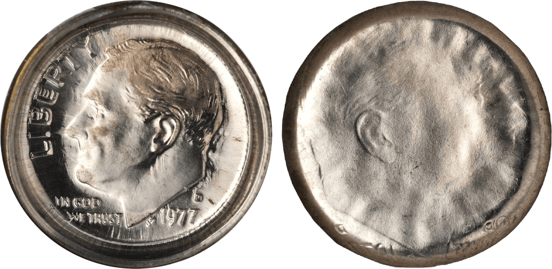 1977 (D) Roosevelt Dime Capped Die