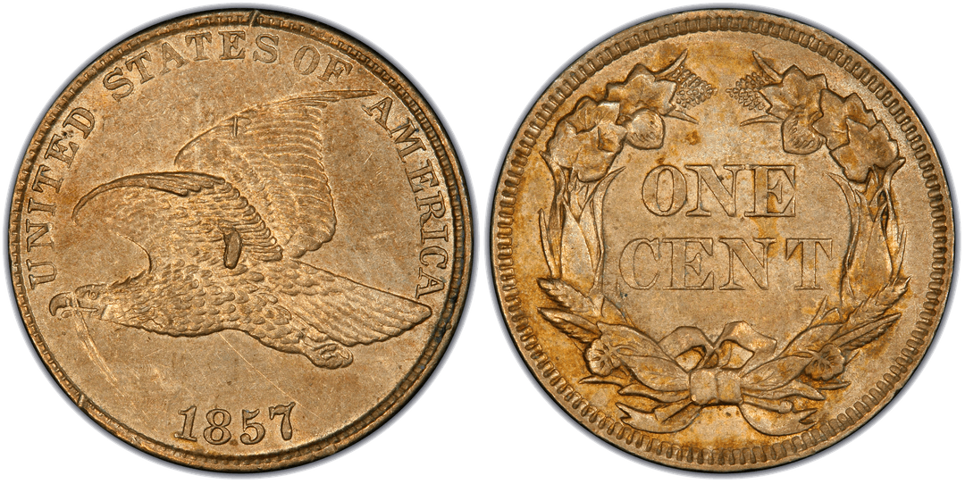 1857 Flying Eagle Cent Die Chip