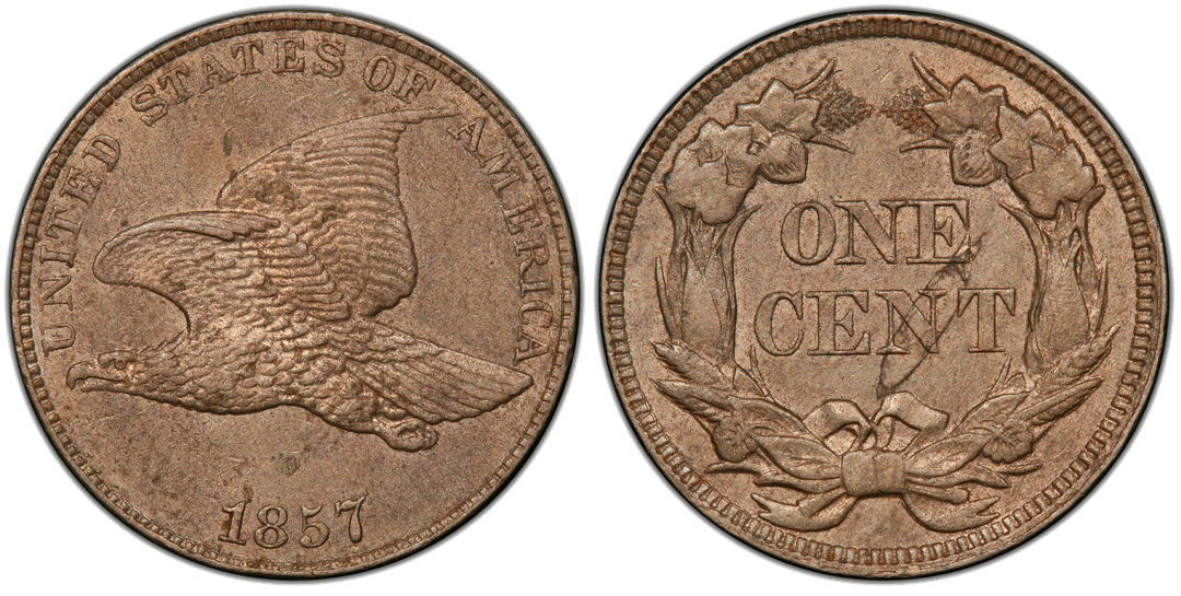 1857 Flying Eagle Cent Lamination Peel