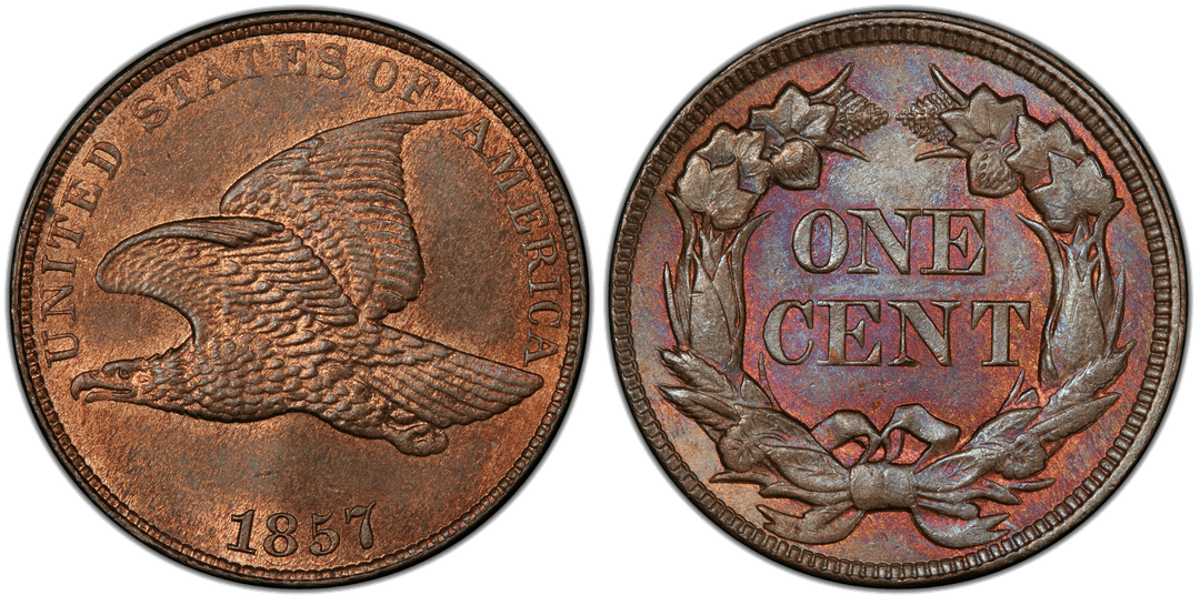 1857 Flying Eagle Cent Repunched Date FS-301 Snow-11