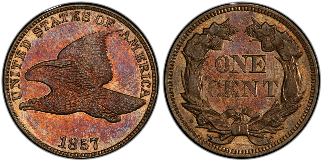 1857 Proof Flying Eagle Cent Doubled Die Obverse FS-401 Snow-5
