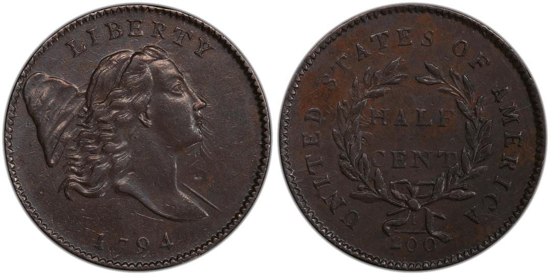 1794 Liberty Cap Right Half Cent Die Clash (Second Example)