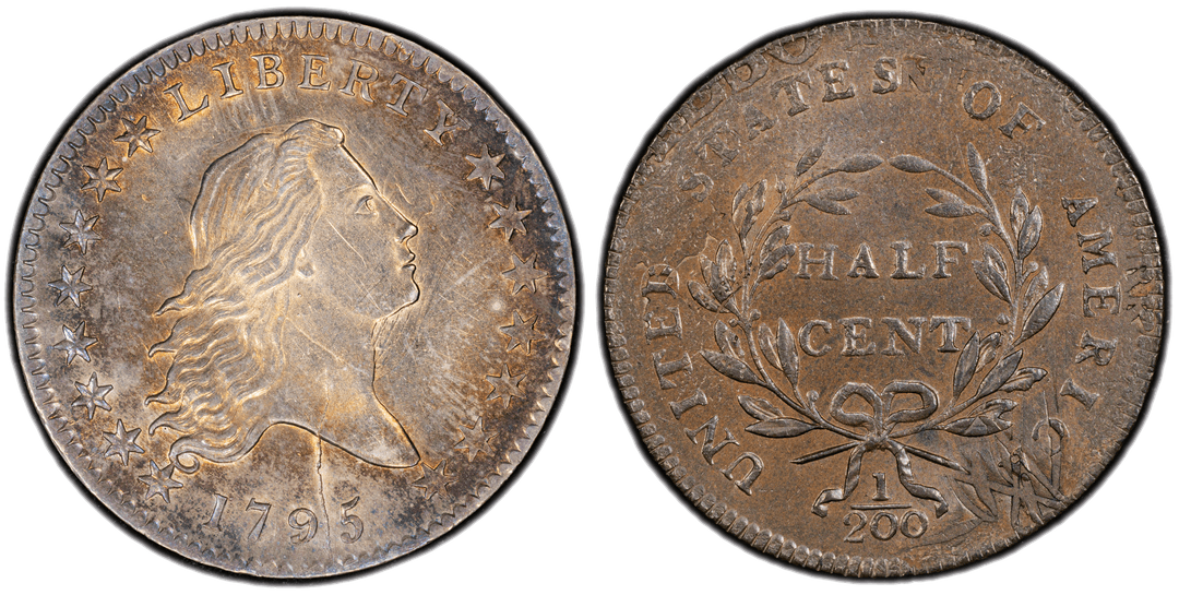 1795 Liberty Cap Right Half Cent Die Clash and Unusual Die Crack