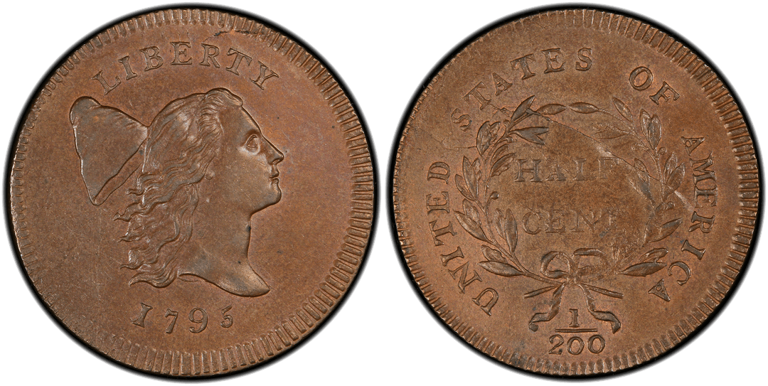 1795 Liberty Cap Right Half Cent (Plain Edge, No Pole) Unusual Die Crack