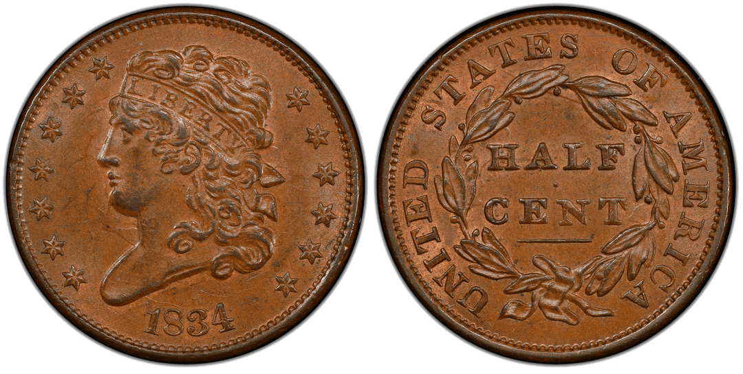 1834 Classic Head Half Cent Die Clash