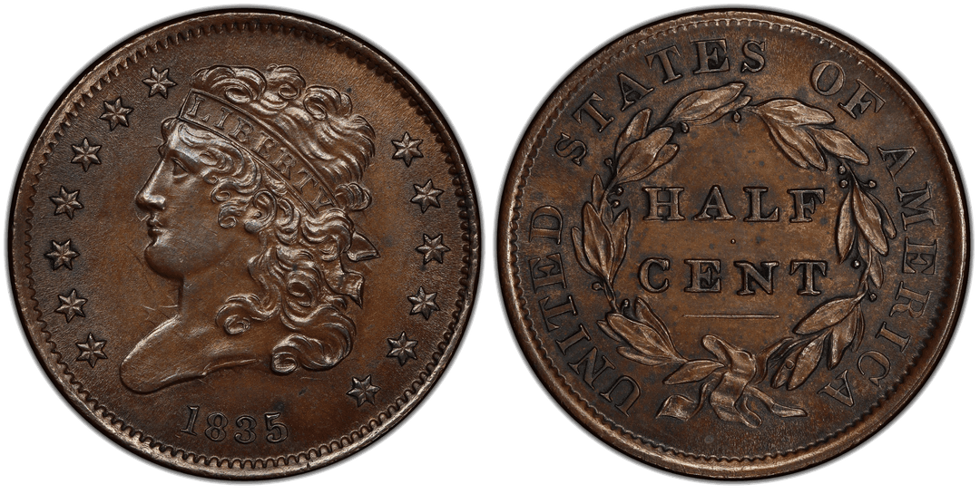 1835 Classic Head Half Cent Die Clash