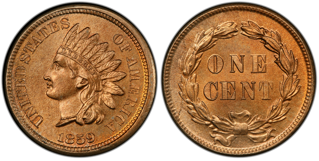 1859 Indian Head Cent Pre-Cud Reverse (8 to 10 o'clock)