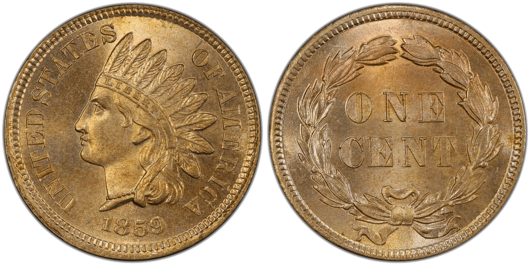 1859 Indian Head Cent Repunched Date FS-301 Snow-1