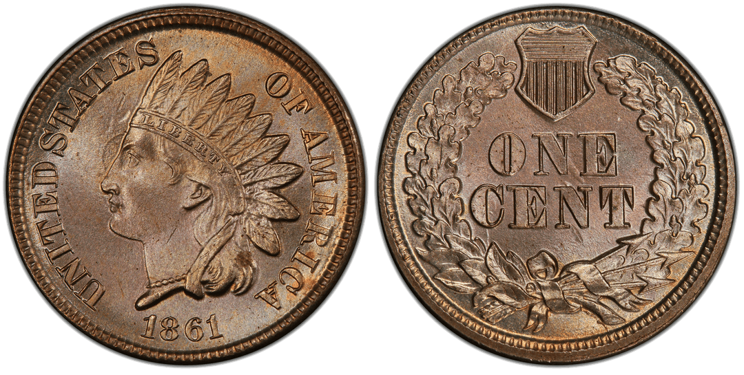 1861 Indian Head Cent Die Clash (Obverse and Reverse)