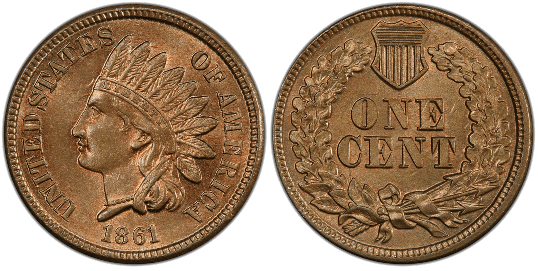 1861 Indian Head Cent Die Clash (Obverse and Reverse, Ear and Wreath Transfer)