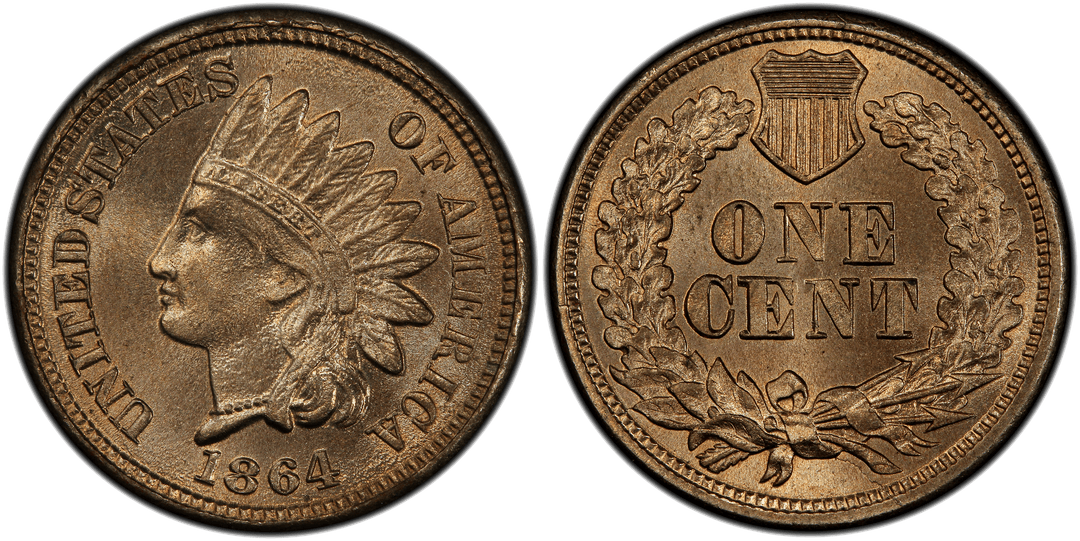 1864 Indian Head Cent (Copper Nickel) Pre-Cud Reverse (5 to 7 o'clock)