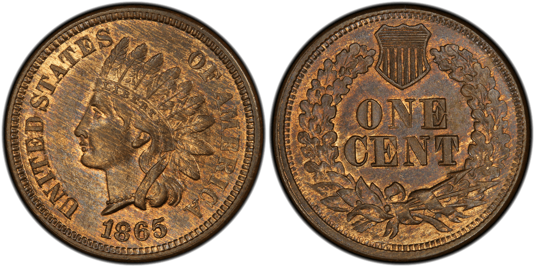 1865 Indian Head Cent (Plain 5) Repunched Date FS-302 Snow-4